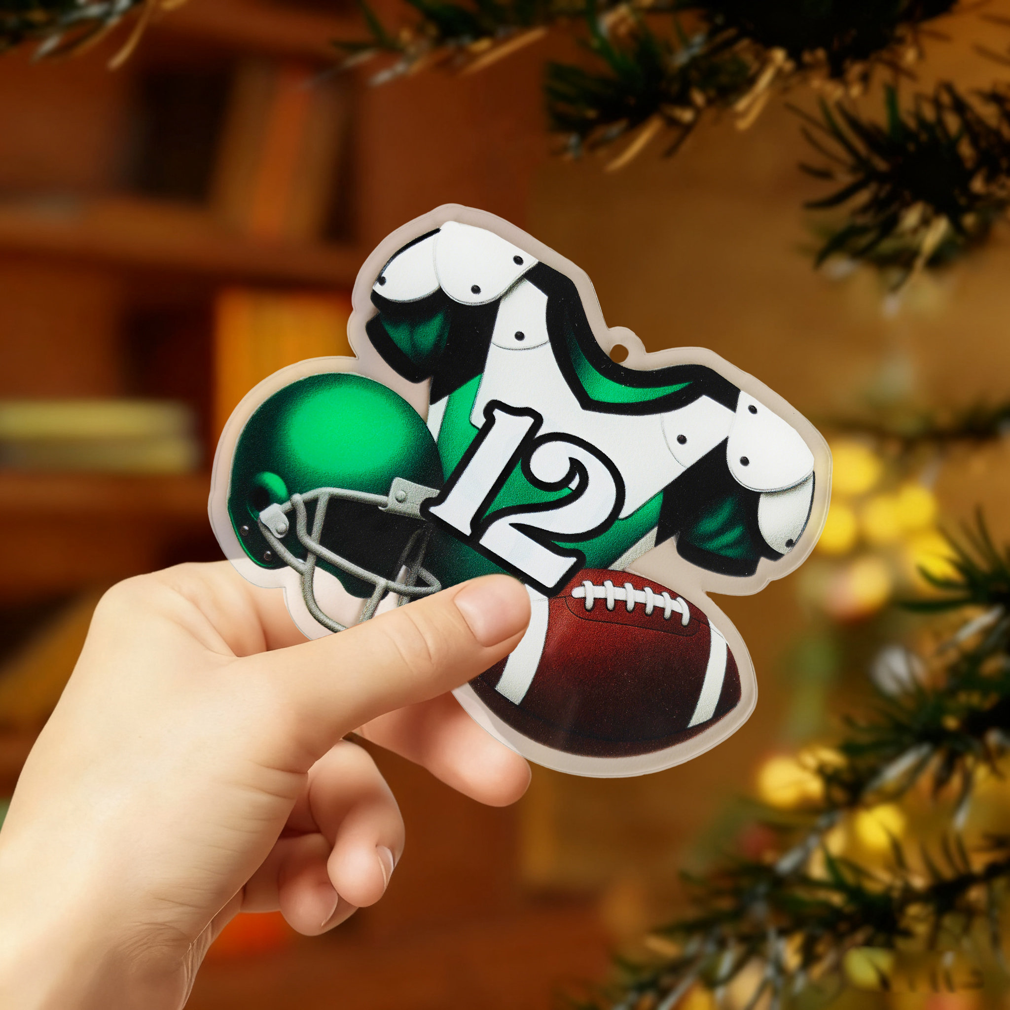 Personalized American Football Christmas Ornaments