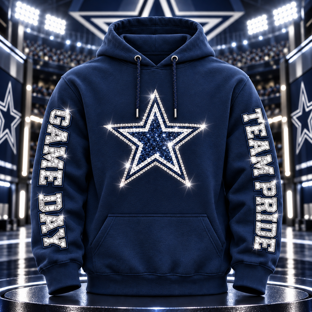 Vintage Football Sequin-Style Hoodie – 32 Team Styles Available