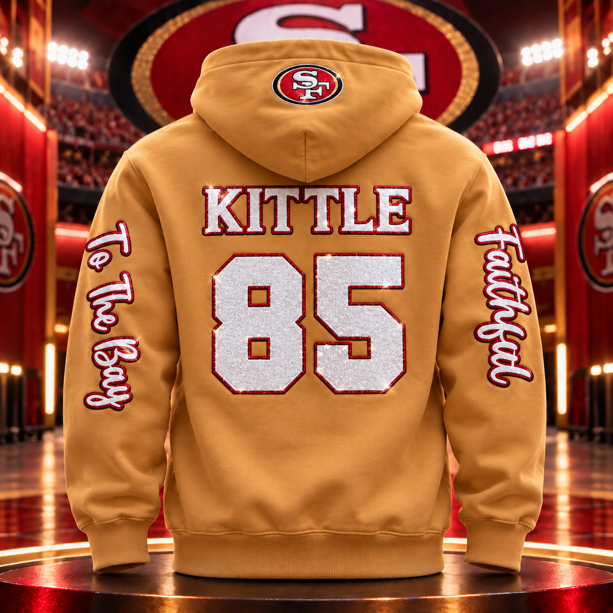 Vintage Football Sequin-Style Hoodie – 32 Team Styles Available