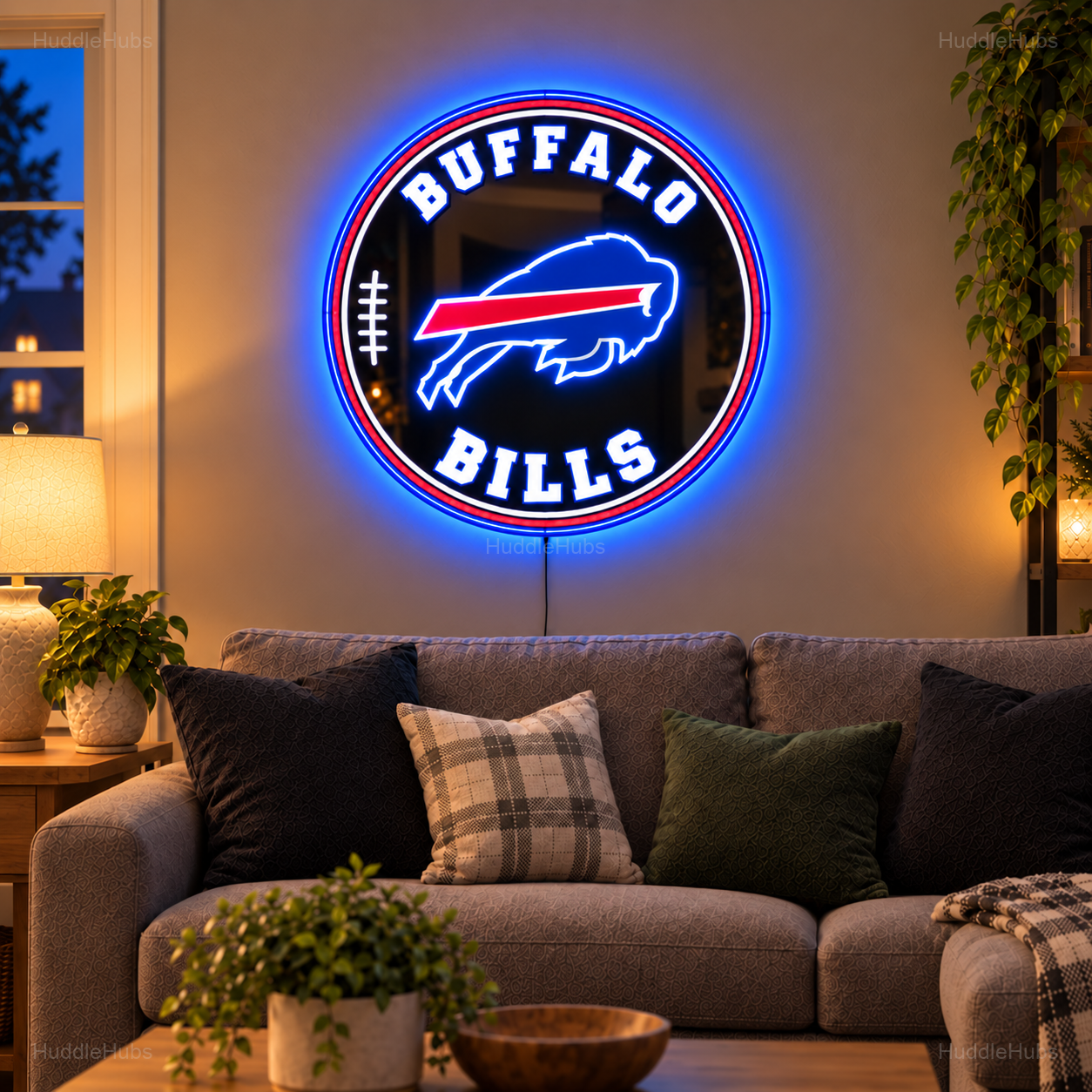 Football Team LED Mirror Wall Light – Game Day Fan Cave Decor