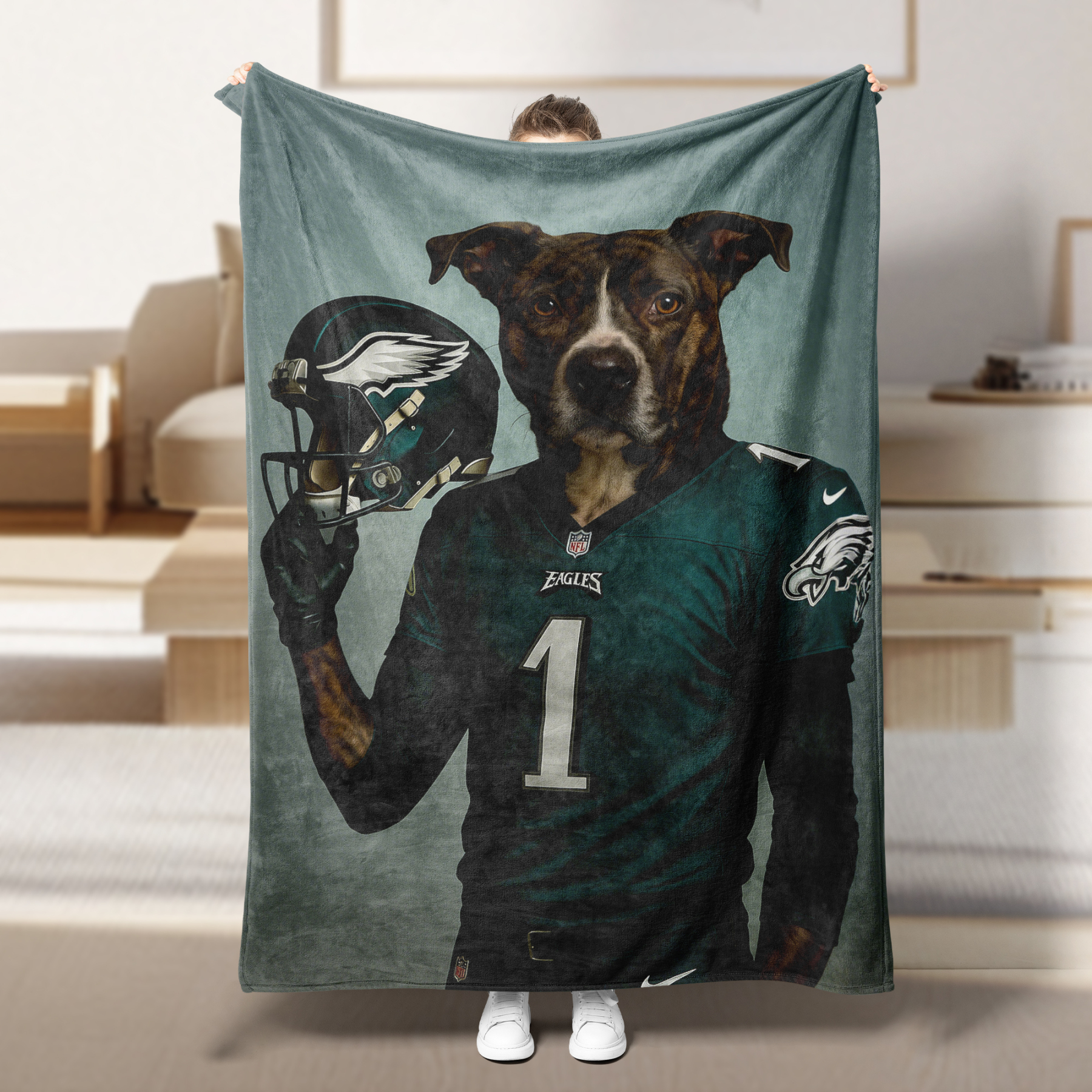 Personalized American Football Pet NFL NCAA Blanket