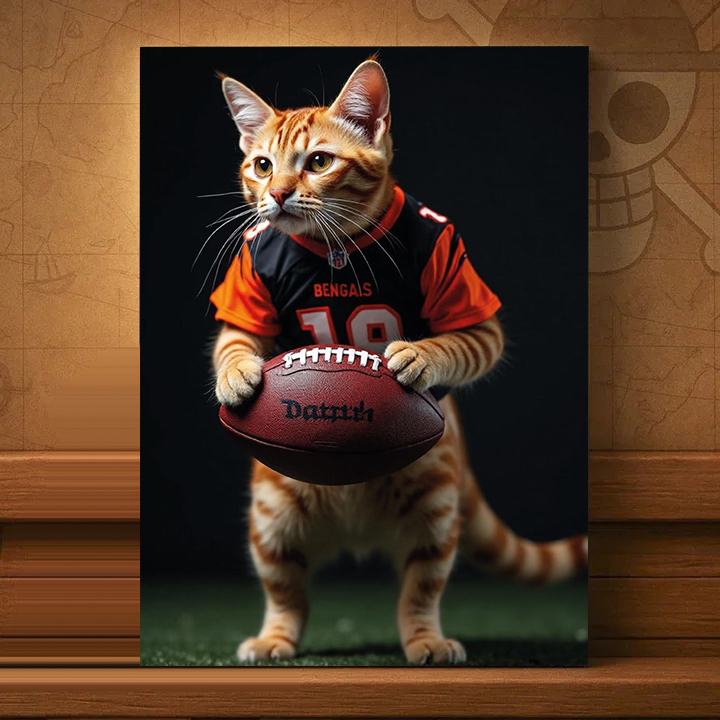Custom Pet Football Holder Portrait