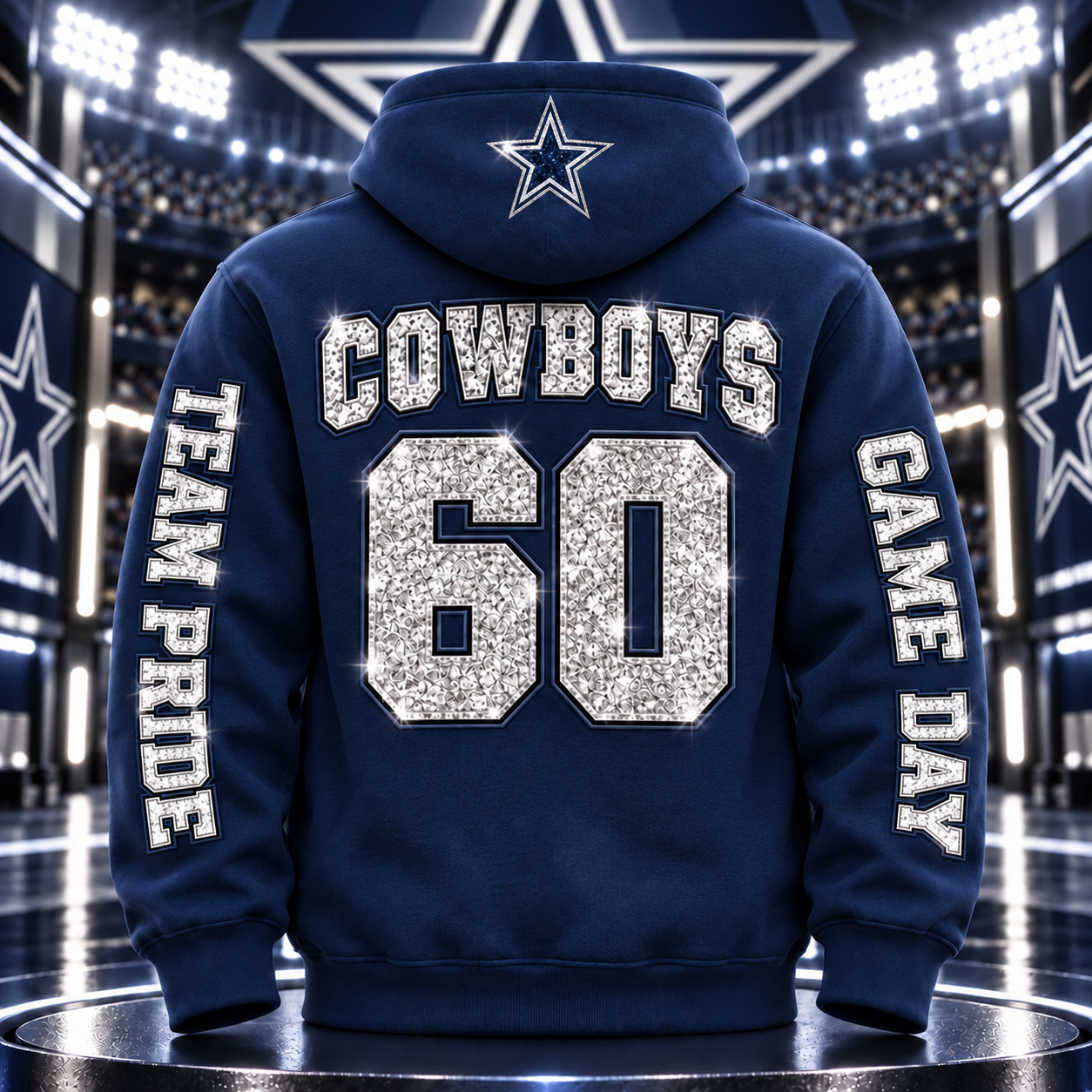 Vintage Football Sequin-Style Hoodie – 32 Team Styles Available