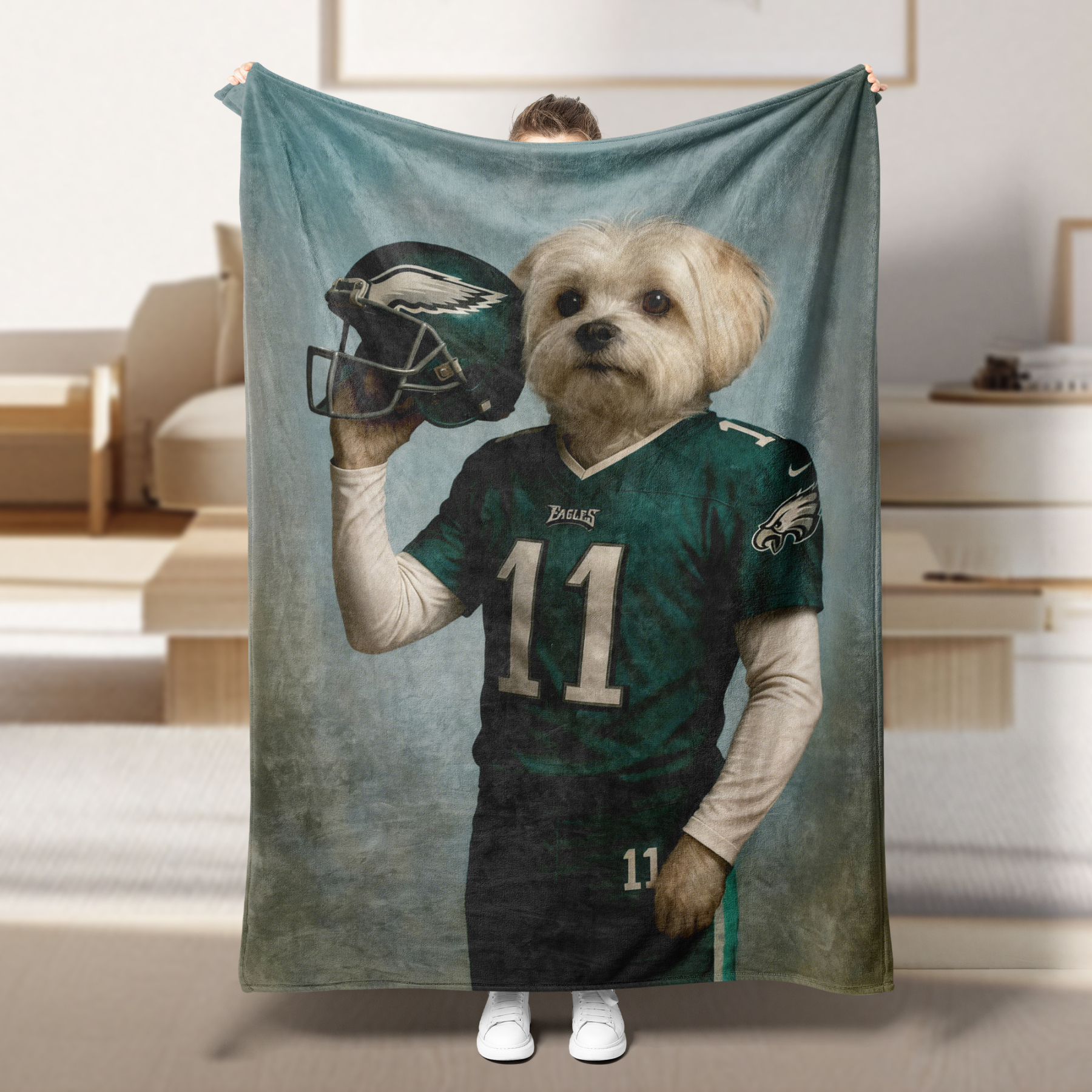 Personalized American Football Pet NFL NCAA Blanket