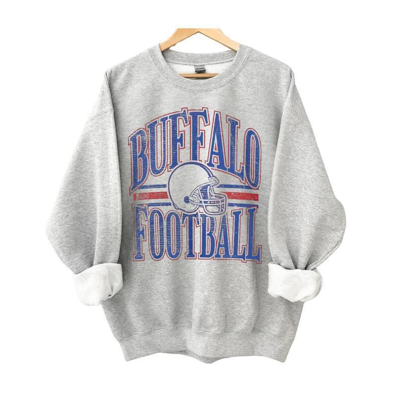 Vintage All Team Football ASH GREY Crewneck Sweatshirt