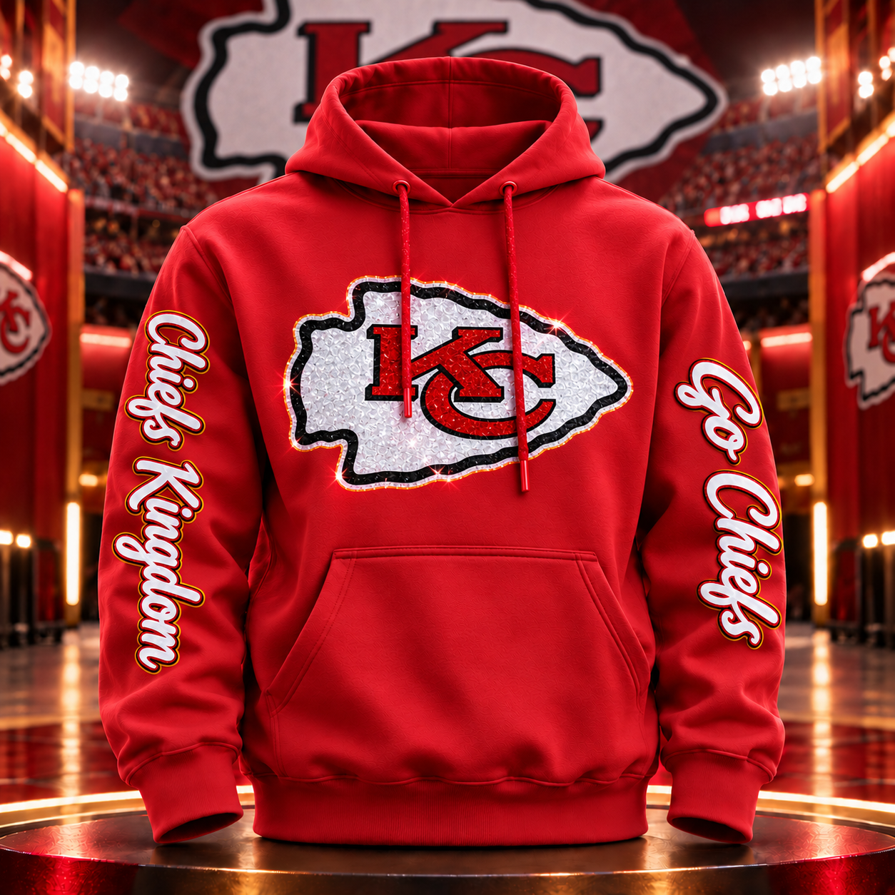 Vintage Football Sequin-Style Hoodie – 32 Team Styles Available