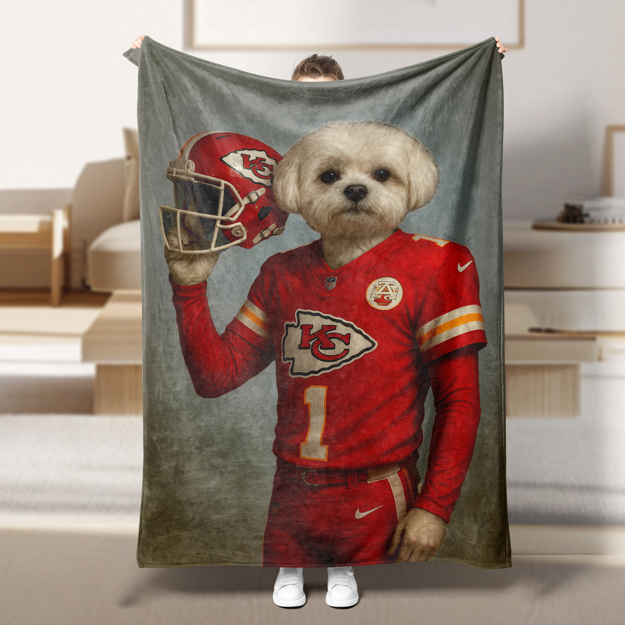 Personalized American Football Pet NFL NCAA Blanket