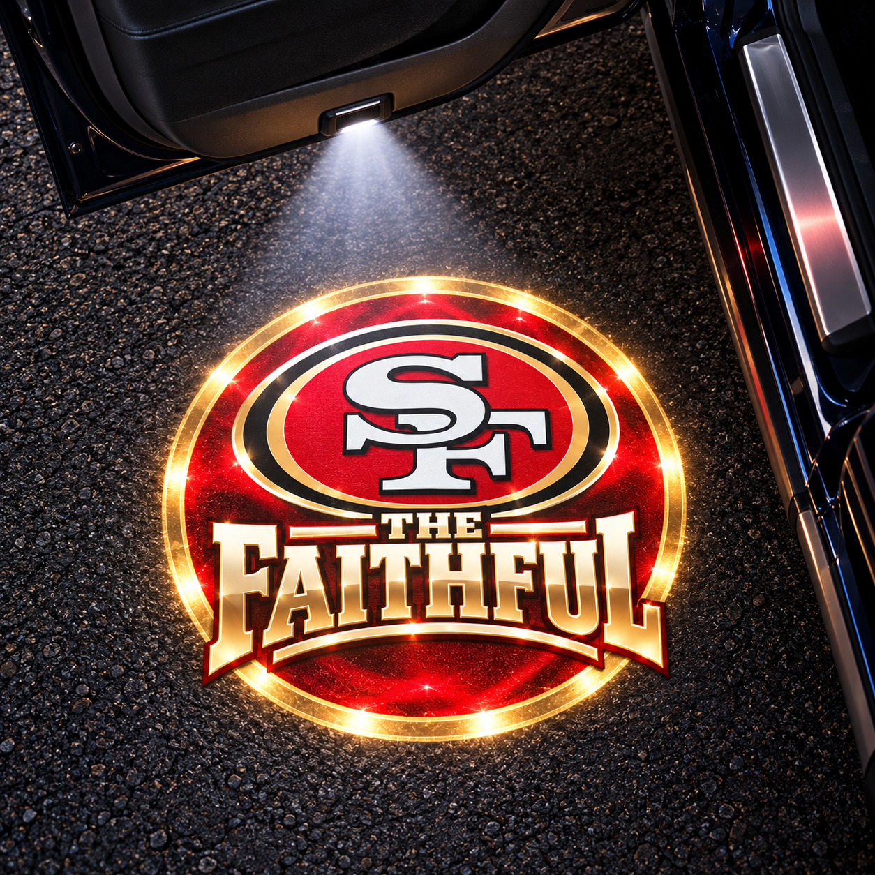 San Francisco Faithful Car Door Projector Light