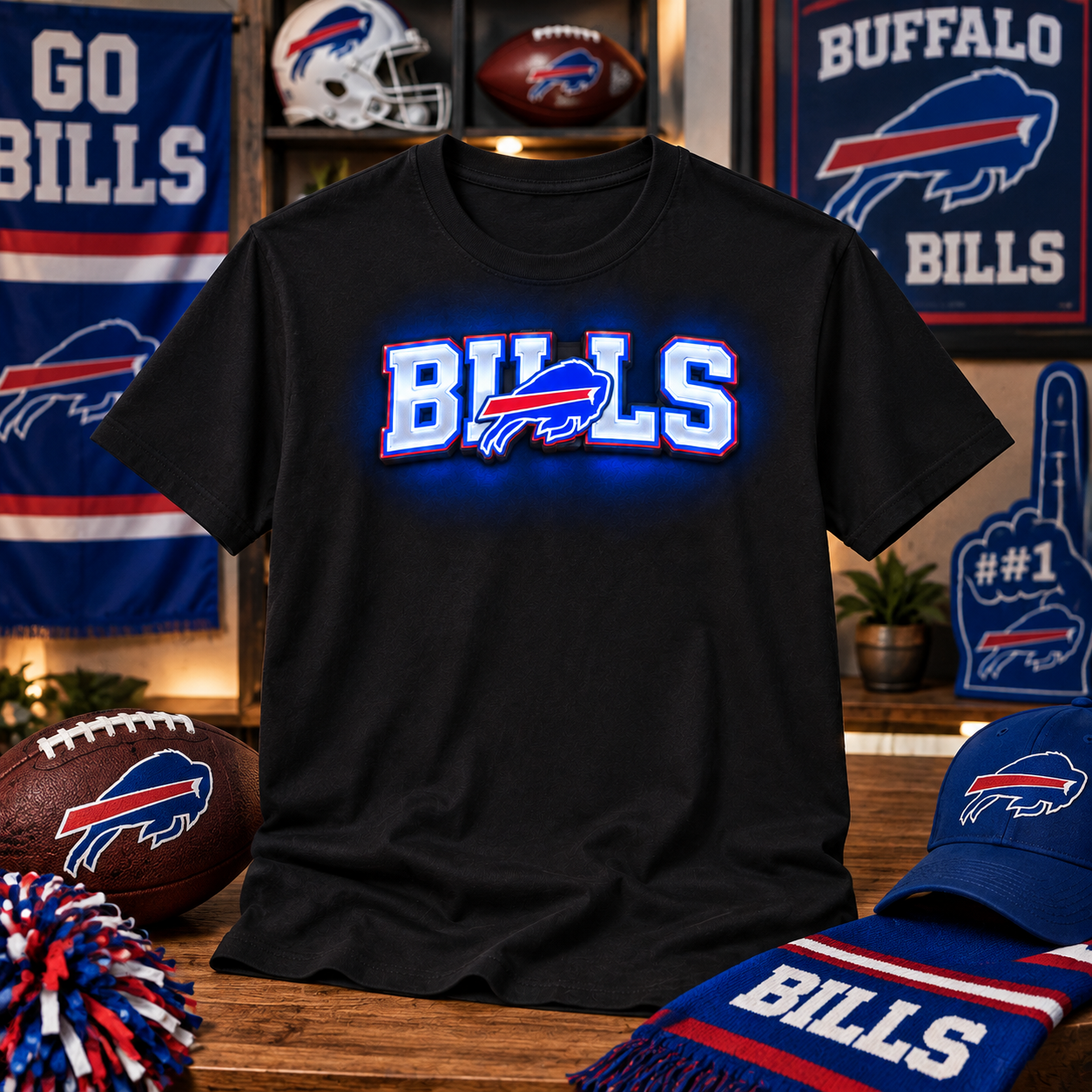 Light-Up Football Fan T-Shirt
