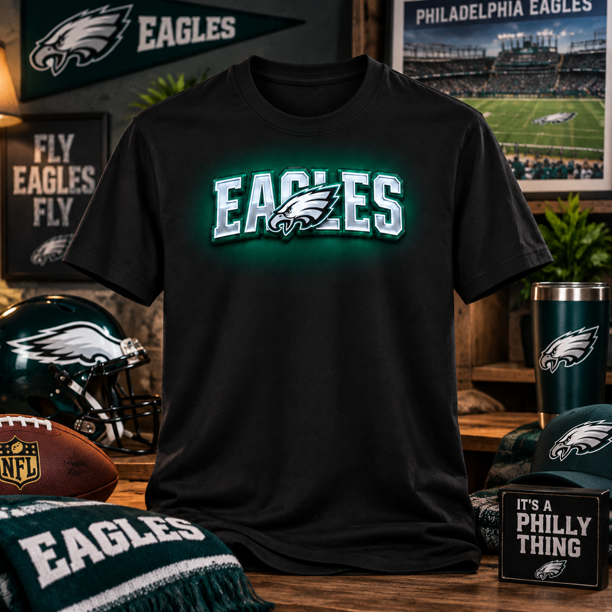 Light-Up Football Fan T-Shirt
