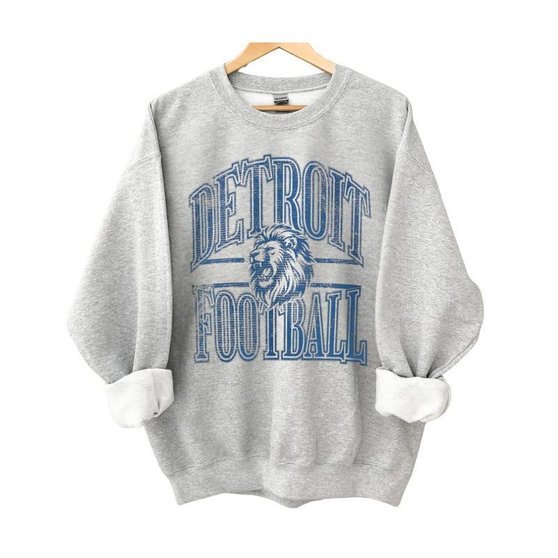 Vintage All Team Football ASH GREY Crewneck Sweatshirt