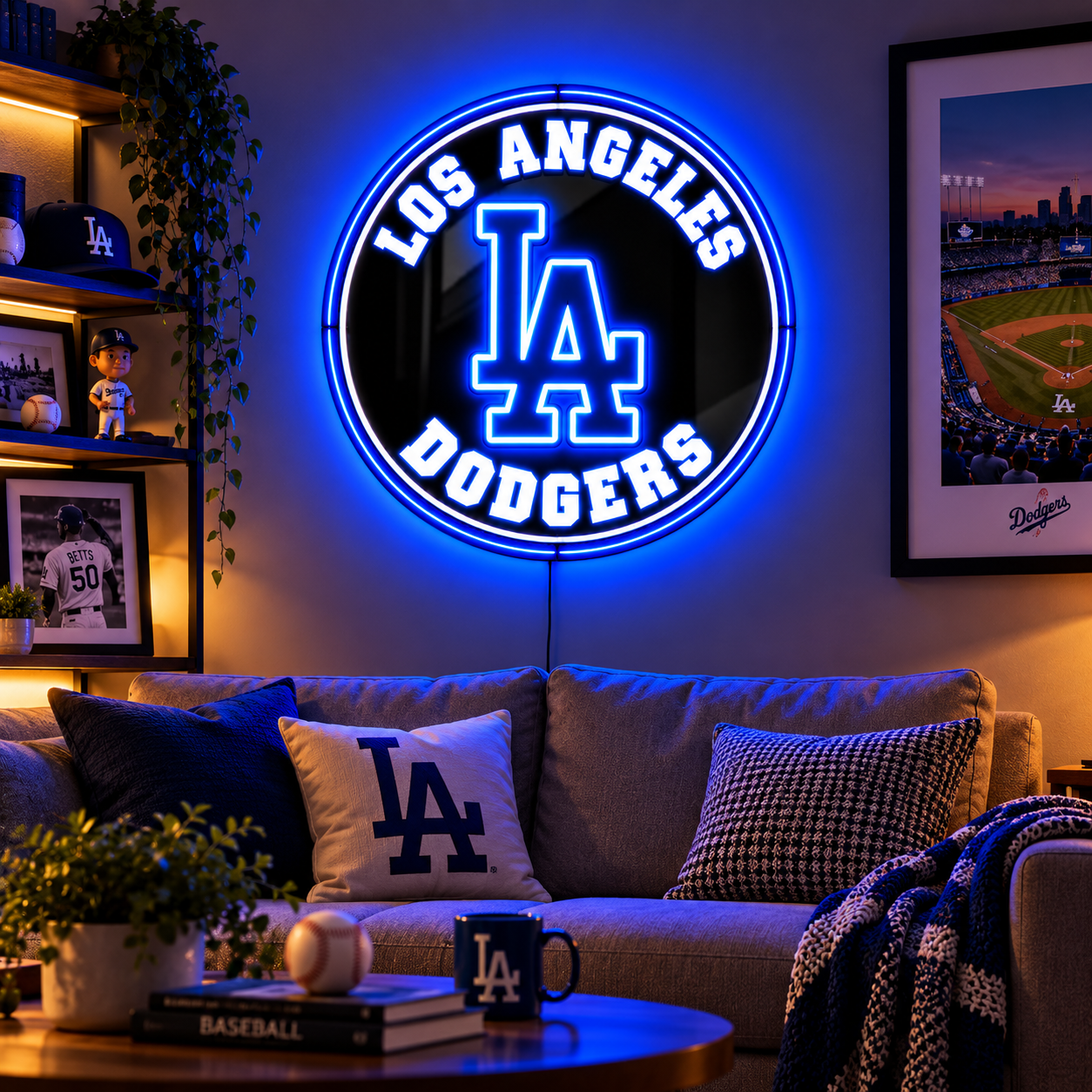Baseball Team LED Mirror Light – Multicolor Fan Wall Decor