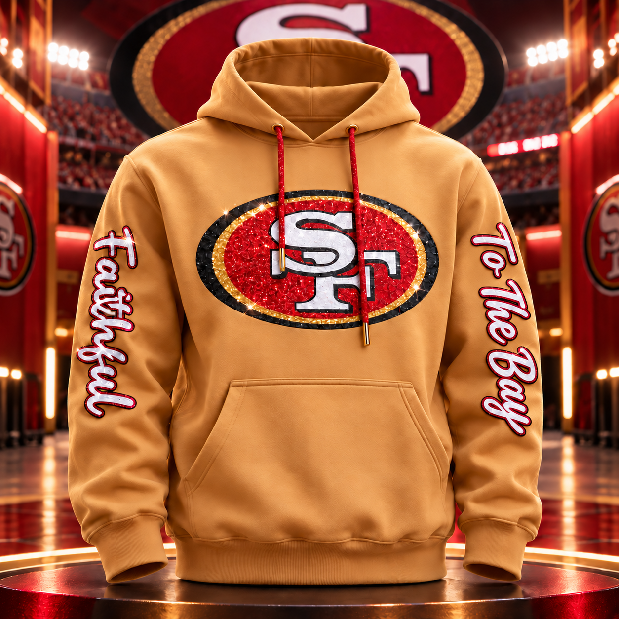 Vintage Football Sequin-Style Hoodie – 32 Team Styles Available