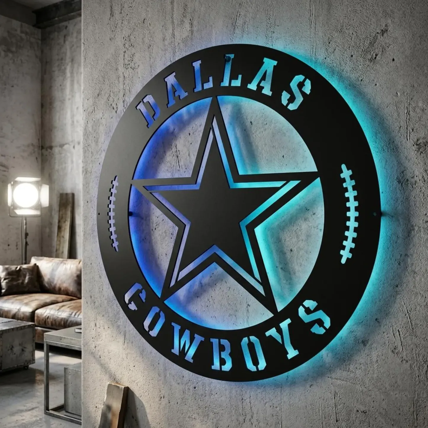 Football Fan LED Metal Wall Sign –Dallas Cowboys