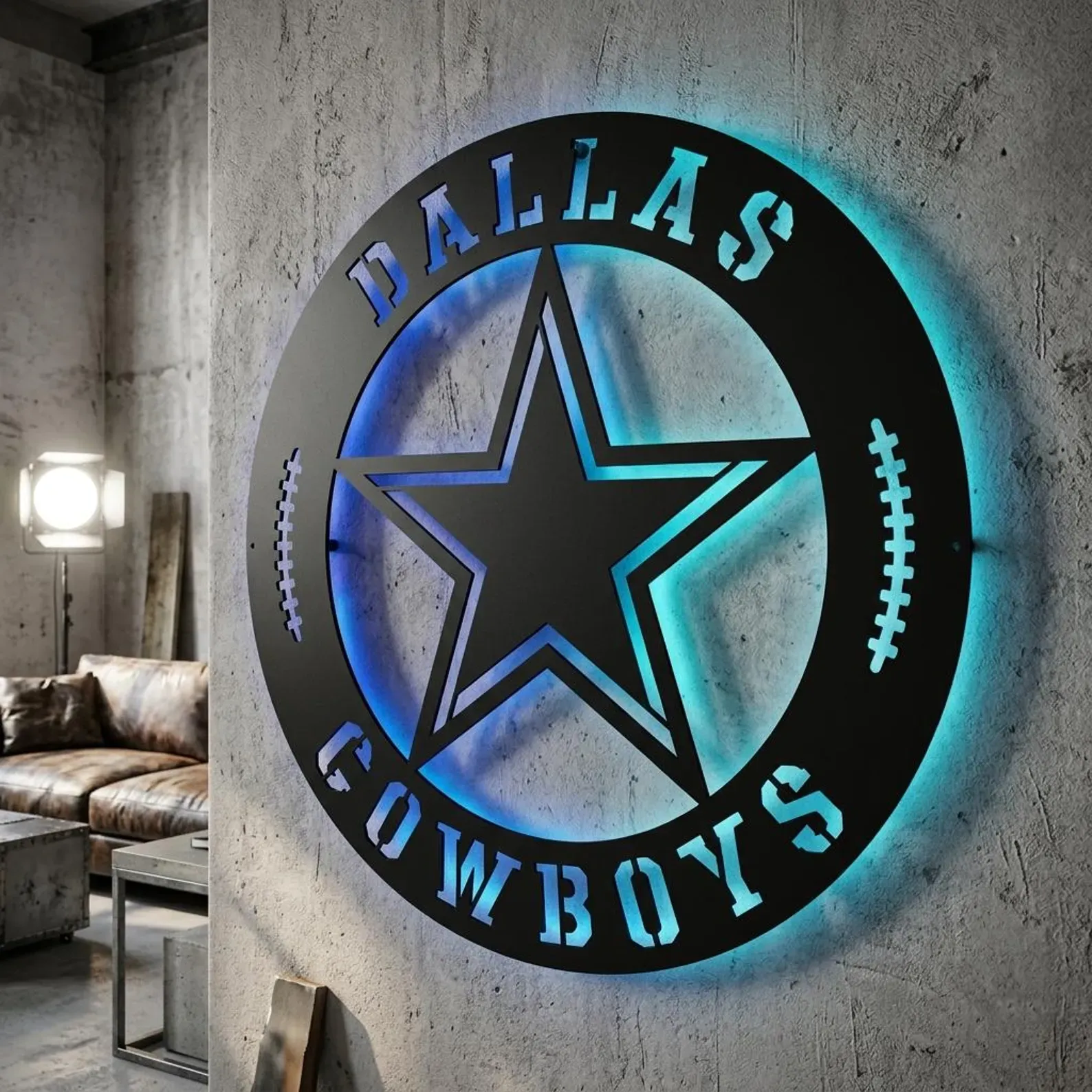 Football Fan LED Metal Wall Sign –Dallas Cowboys