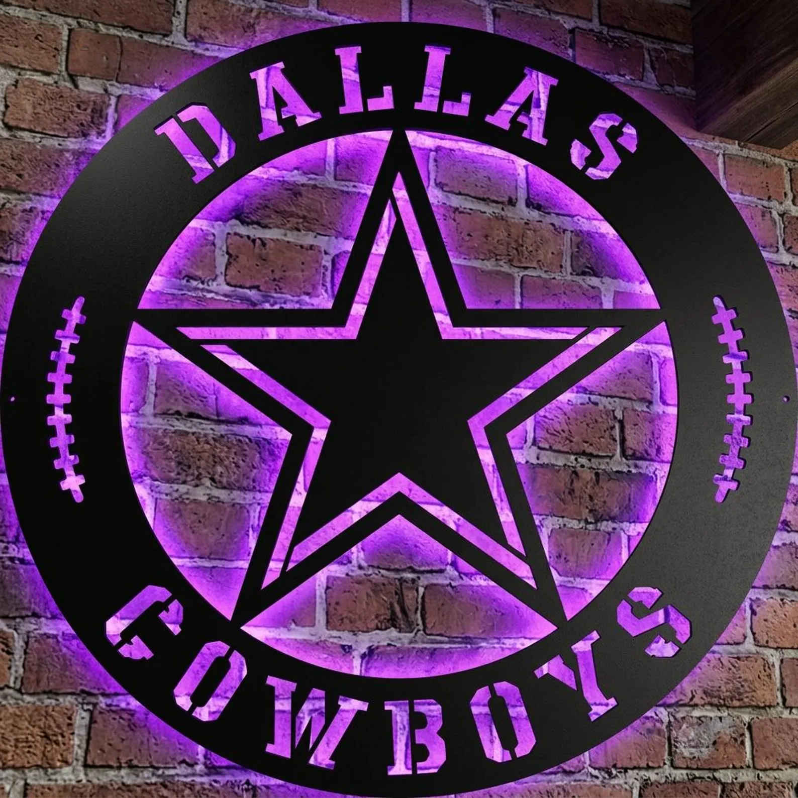 Football Fan LED Metal Wall Sign –Dallas Cowboys
