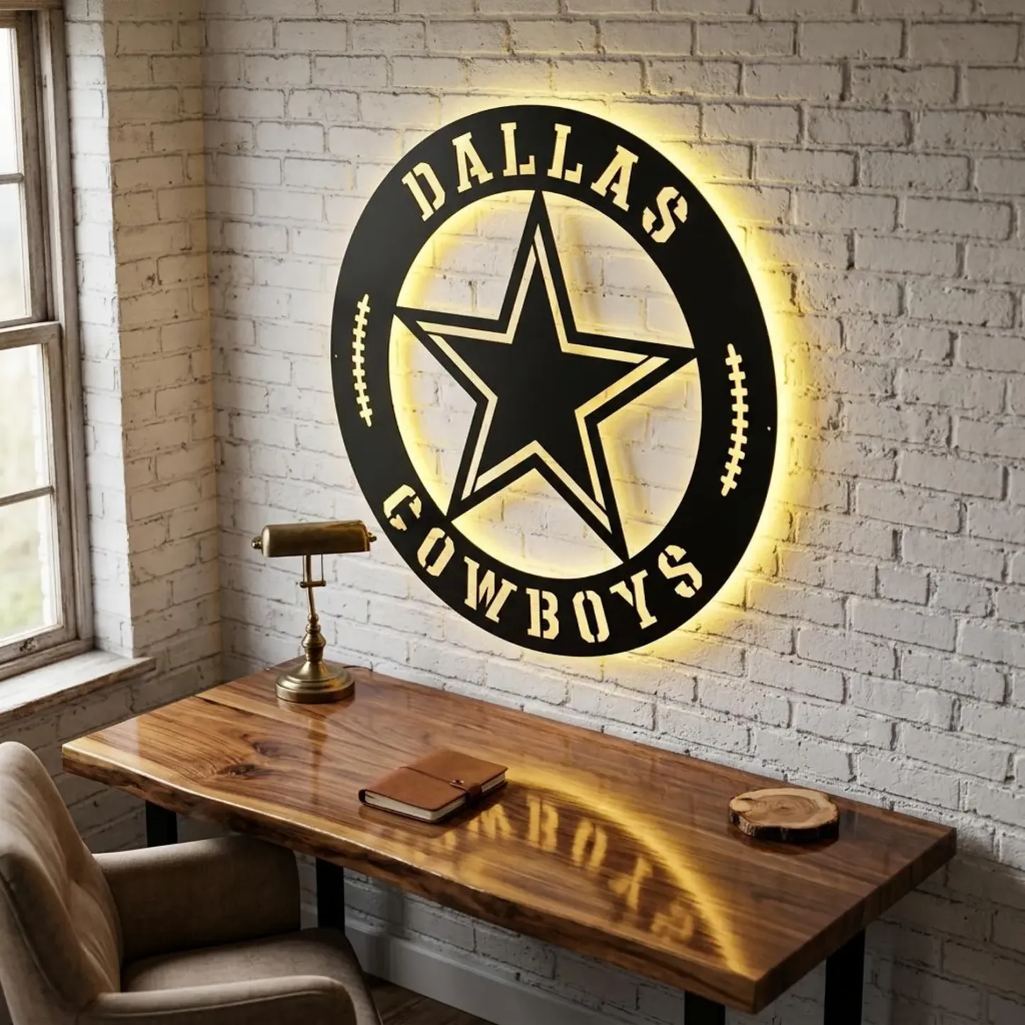 Football Fan LED Metal Wall Sign –Dallas Cowboys