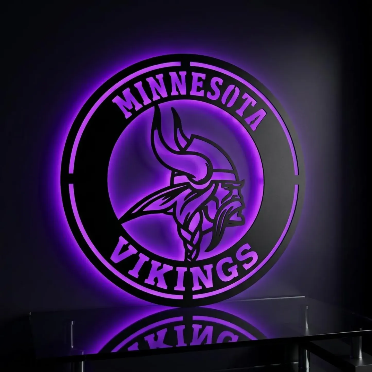 Football Fan LED Metal Wall Sign –Minnesota Vikings