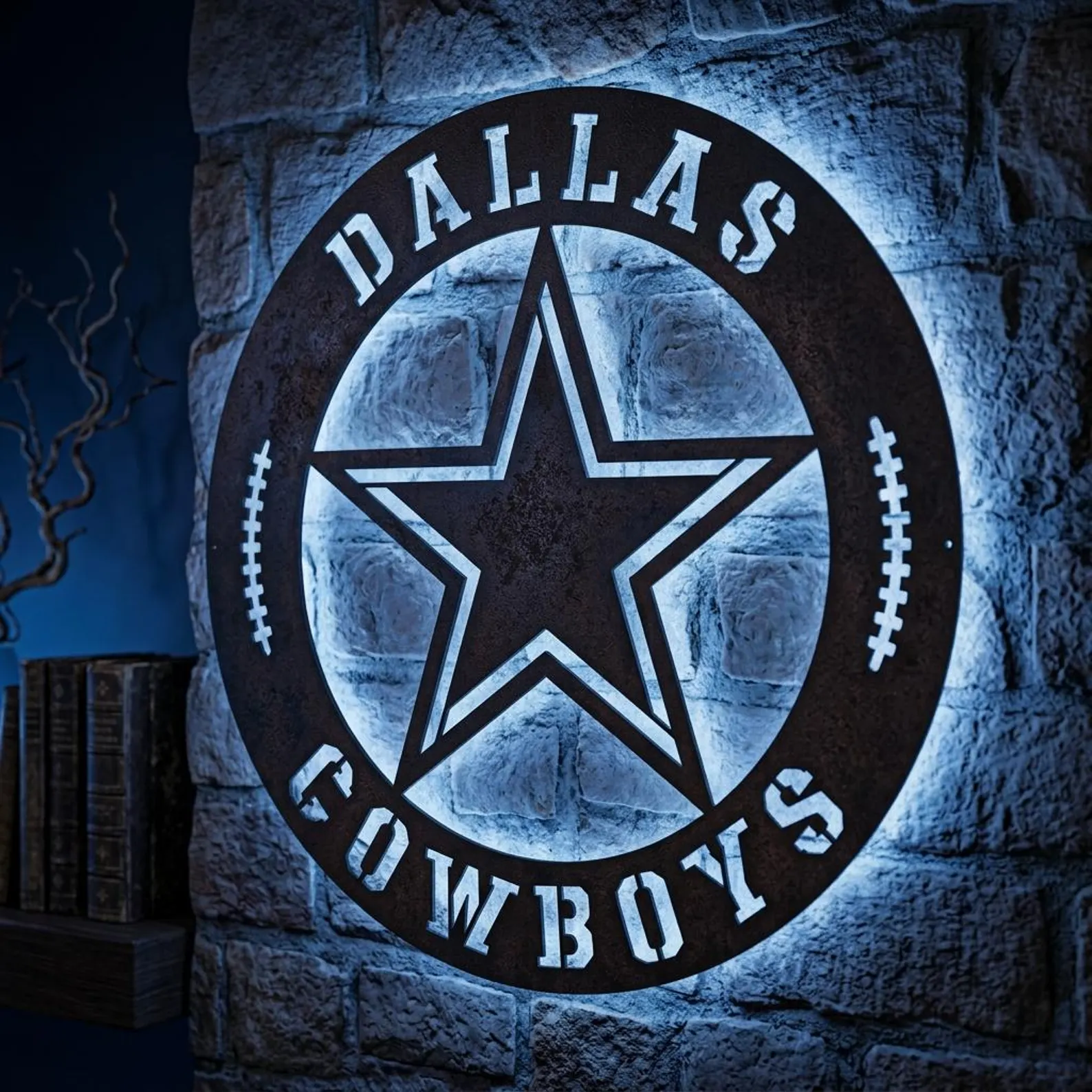 Football Fan LED Metal Wall Sign –Dallas Cowboys