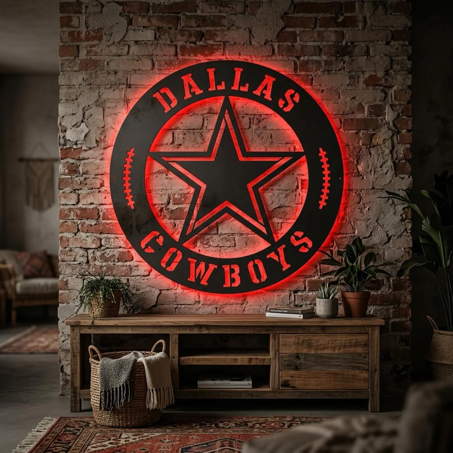 Football Fan LED Metal Wall Sign –Dallas Cowboys