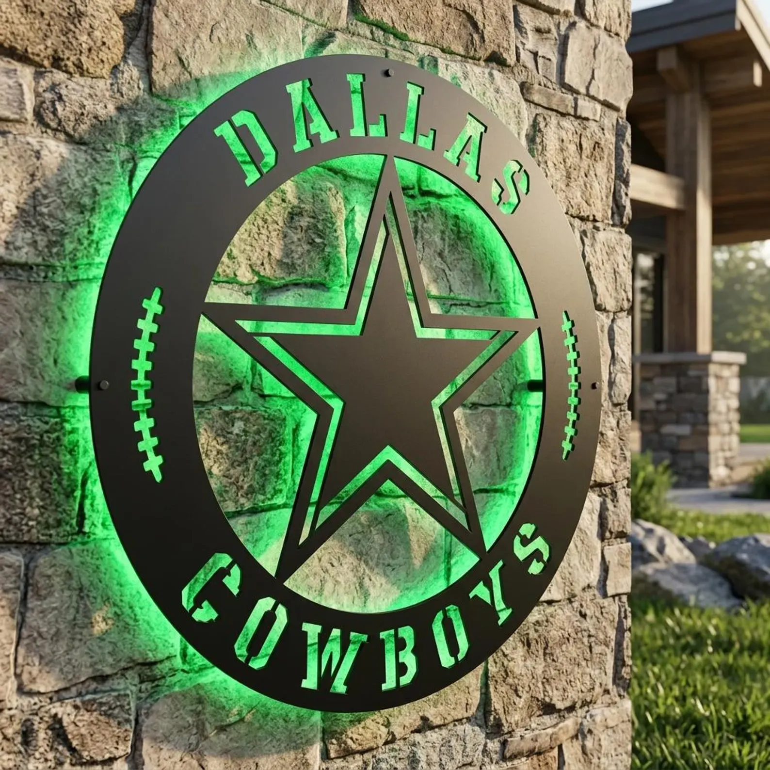 Football Fan LED Metal Wall Sign –Dallas Cowboys
