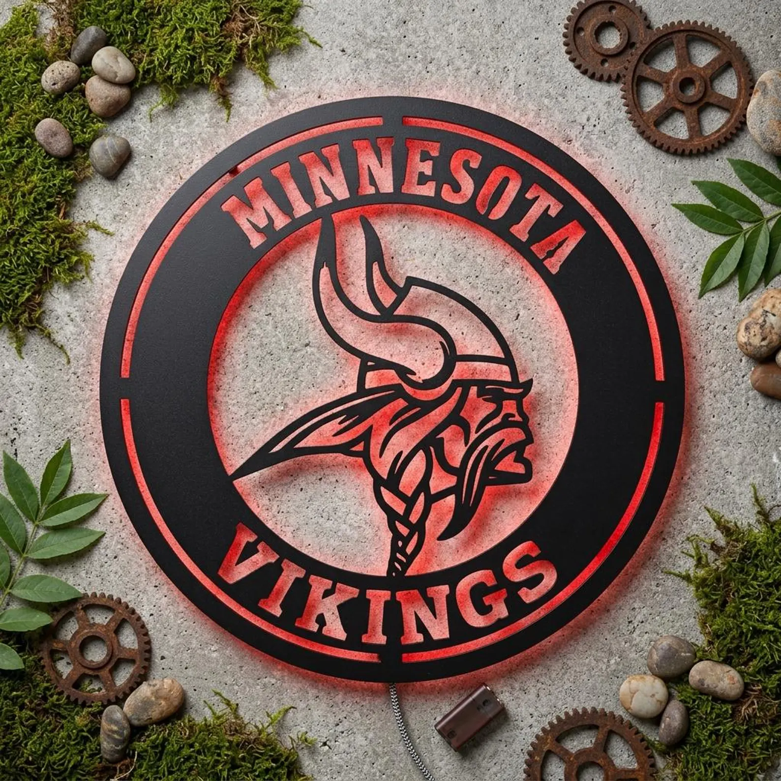 Football Fan LED Metal Wall Sign –Minnesota Vikings