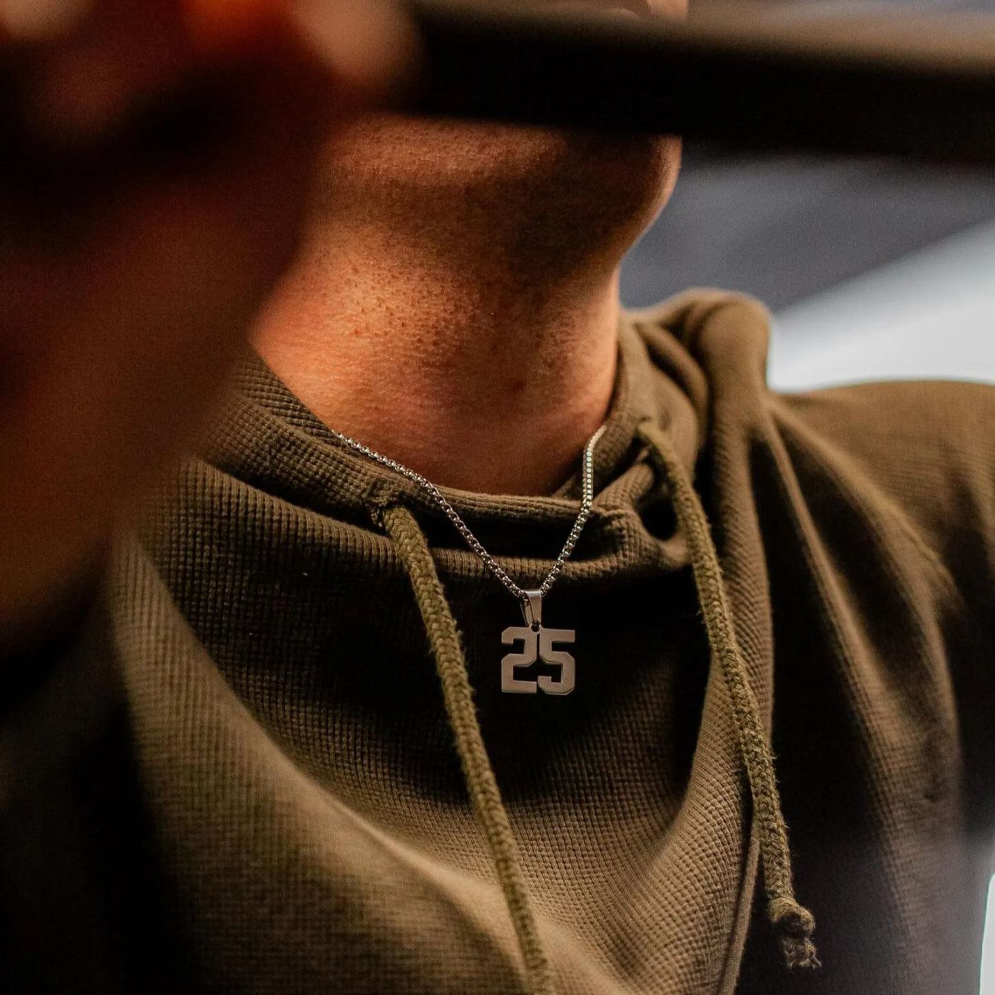 Stainless Steel Jersey Number Pendant Necklace