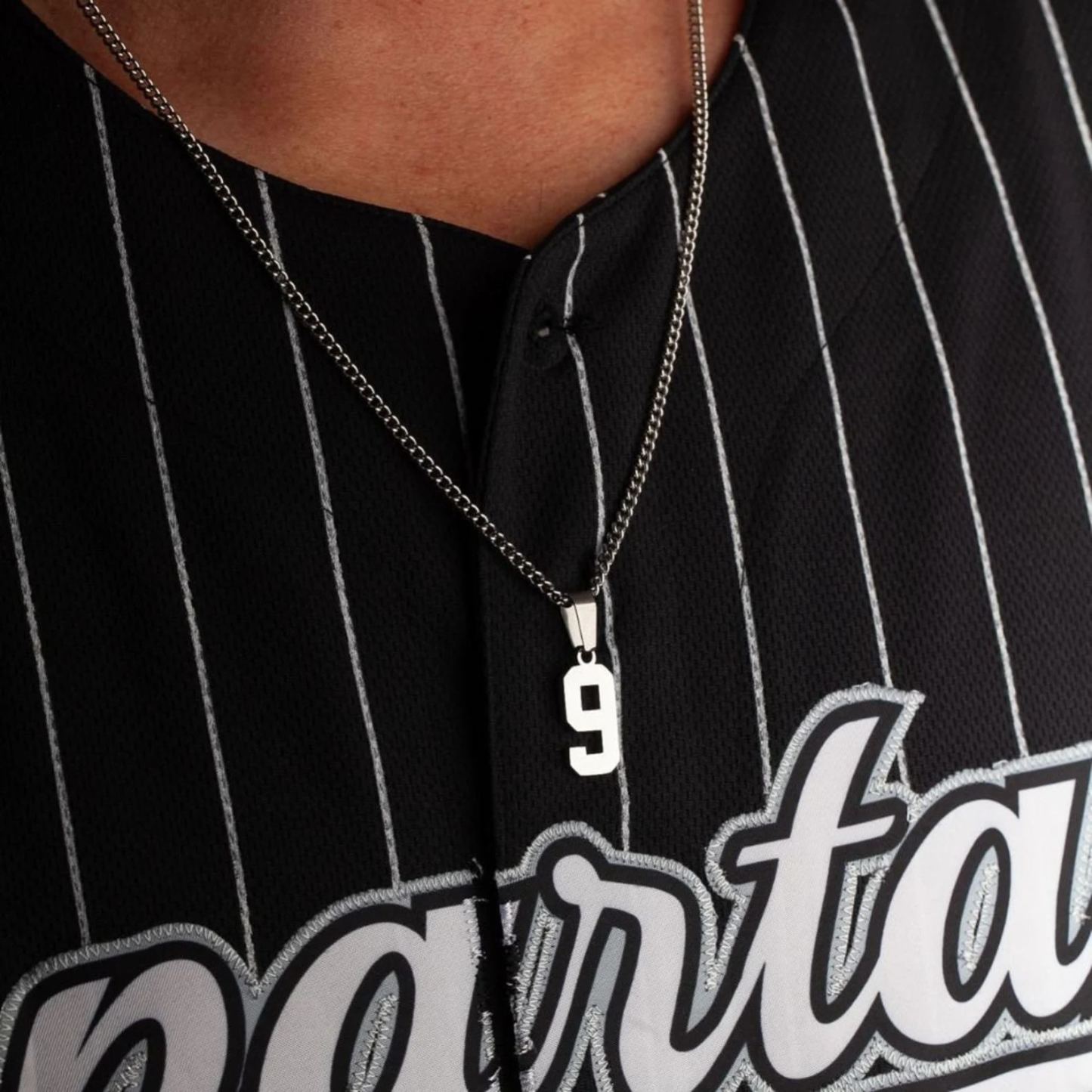 Stainless Steel Jersey Number Pendant Necklace