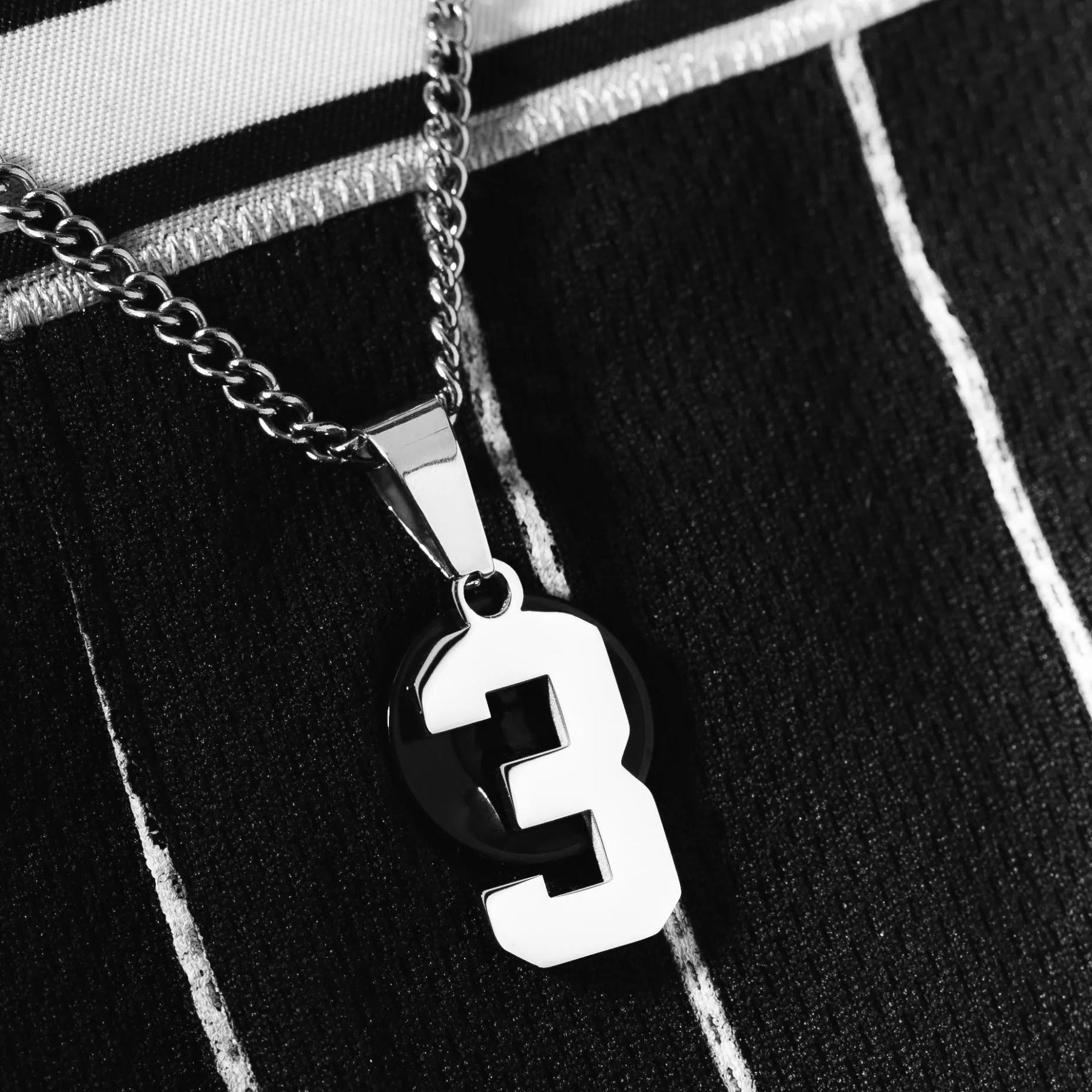 Stainless Steel Jersey Number Pendant Necklace