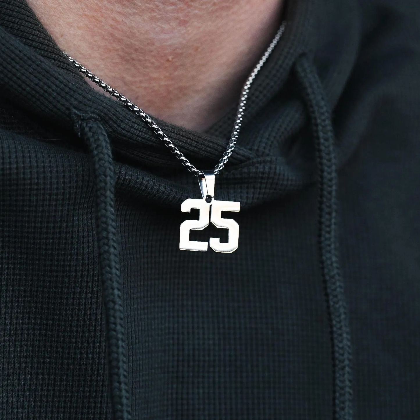Stainless Steel Jersey Number Pendant Necklace