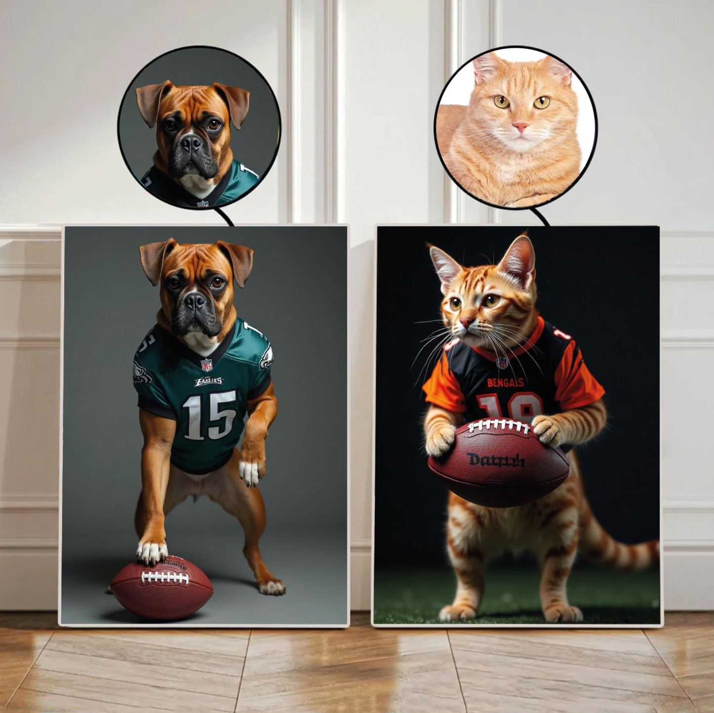 Custom American Football Pet Portrait