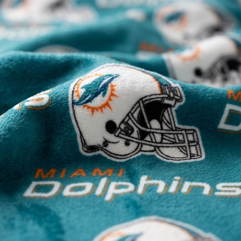 Miami Football Game Day Helmet Pattern Throw Blanket