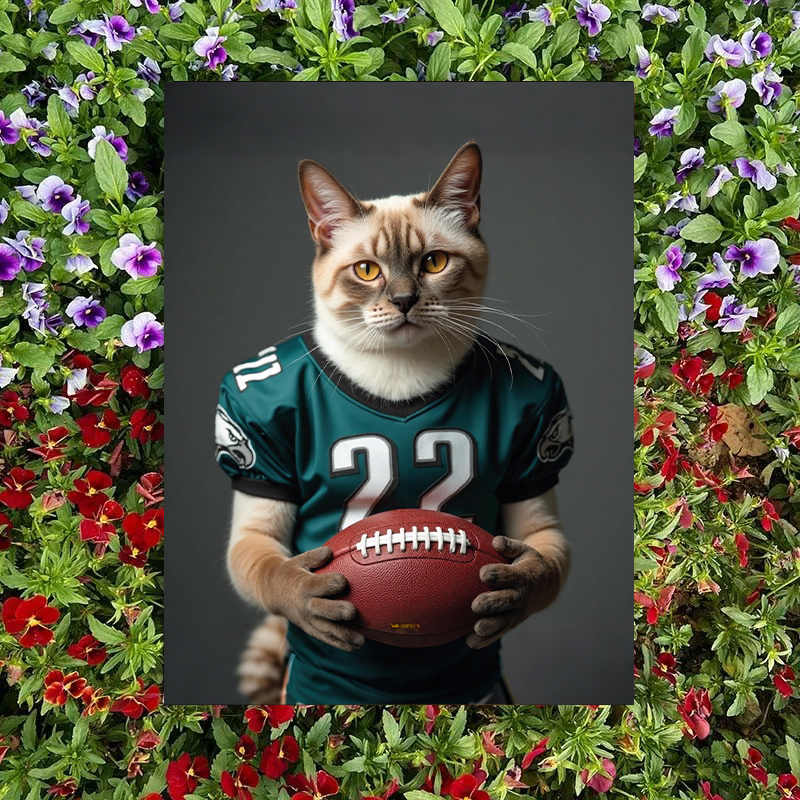 Custom Pet Football Holder Portrait