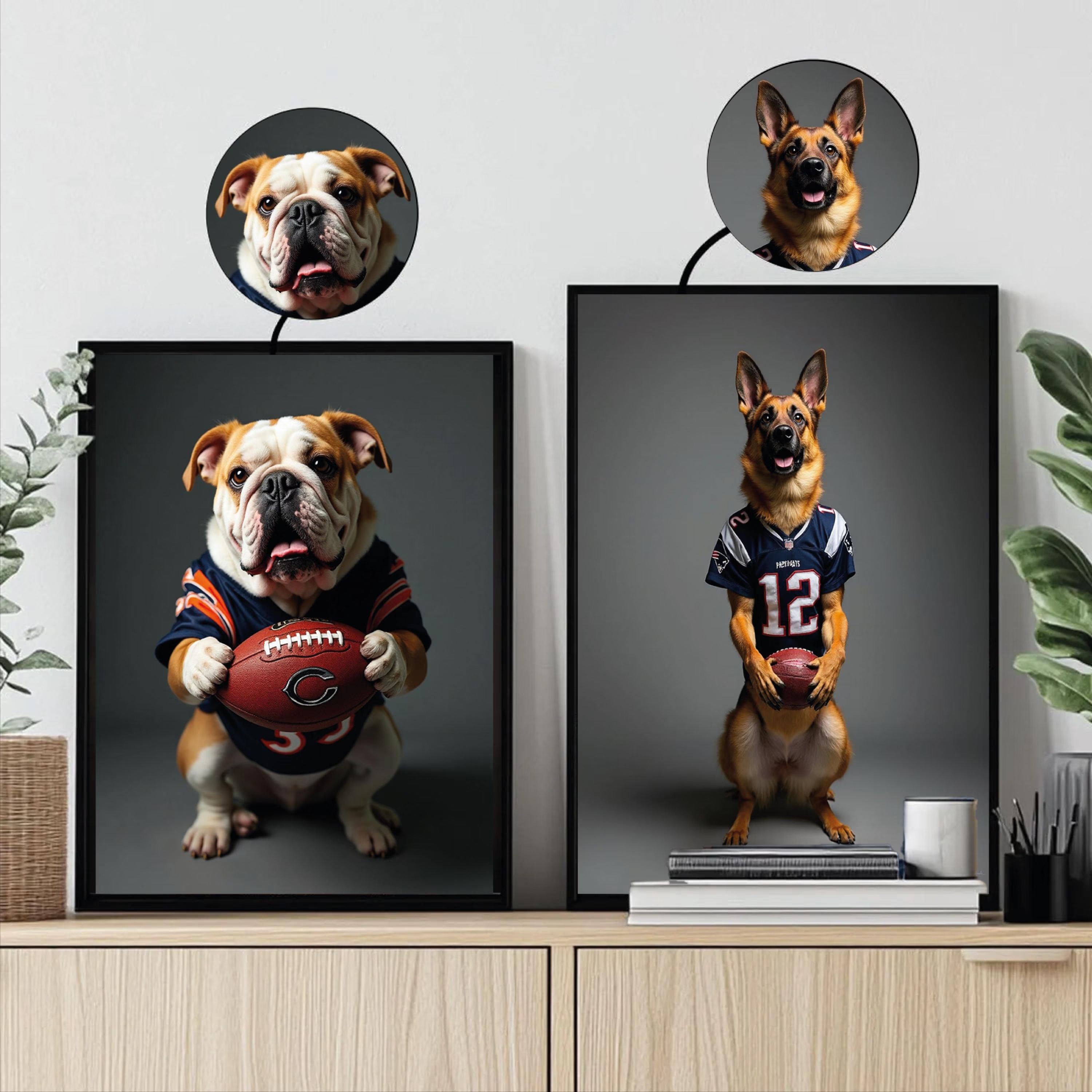 Custom American Football Pet Portrait