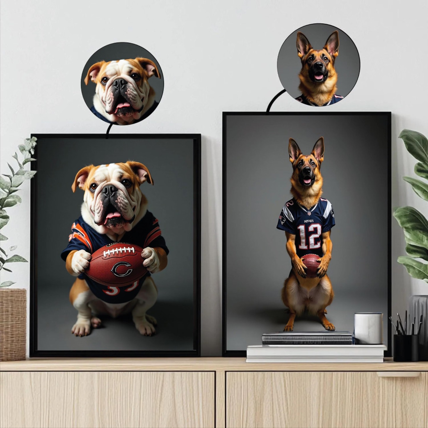 Custom American Football Pet Portrait