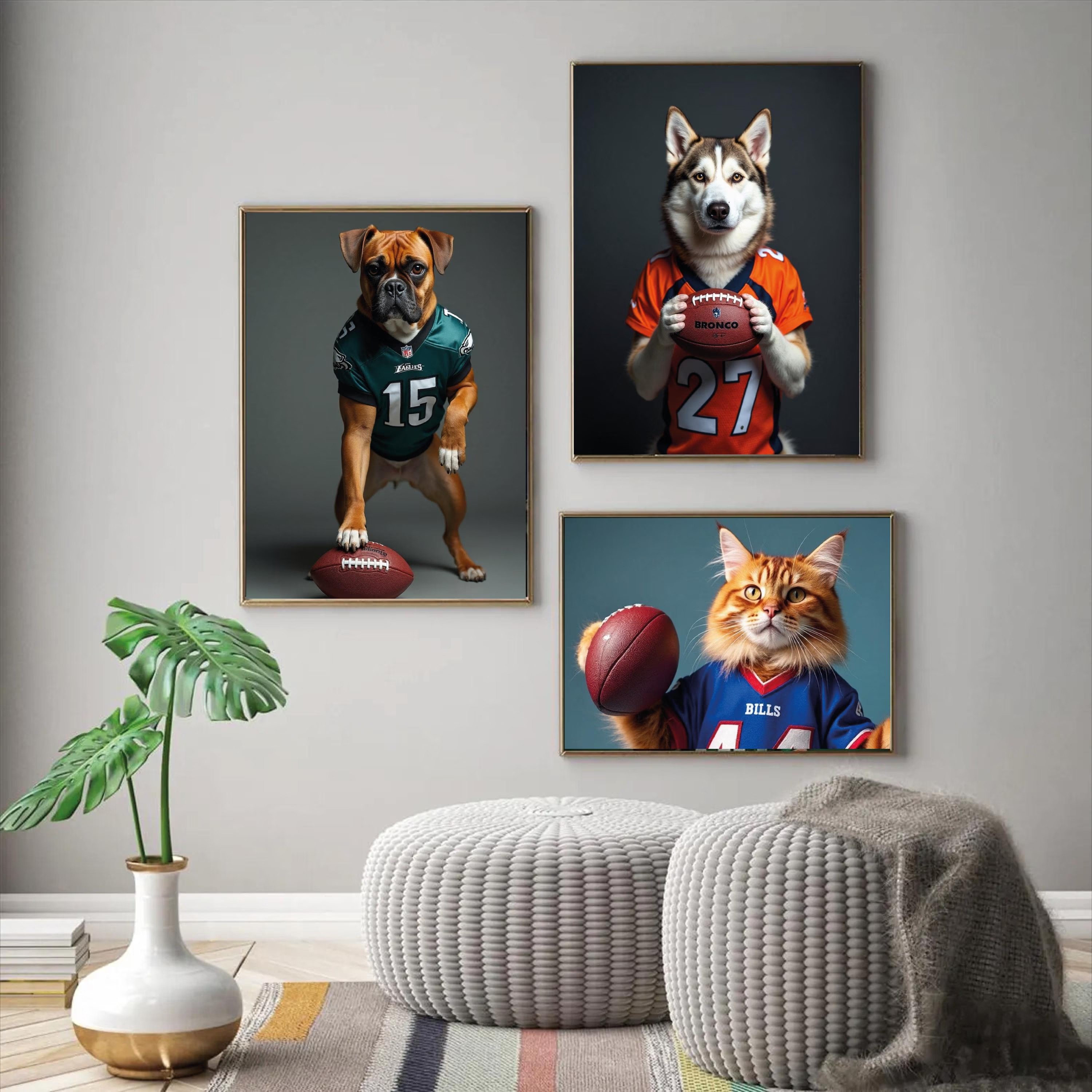 Custom American Football Pet Portrait