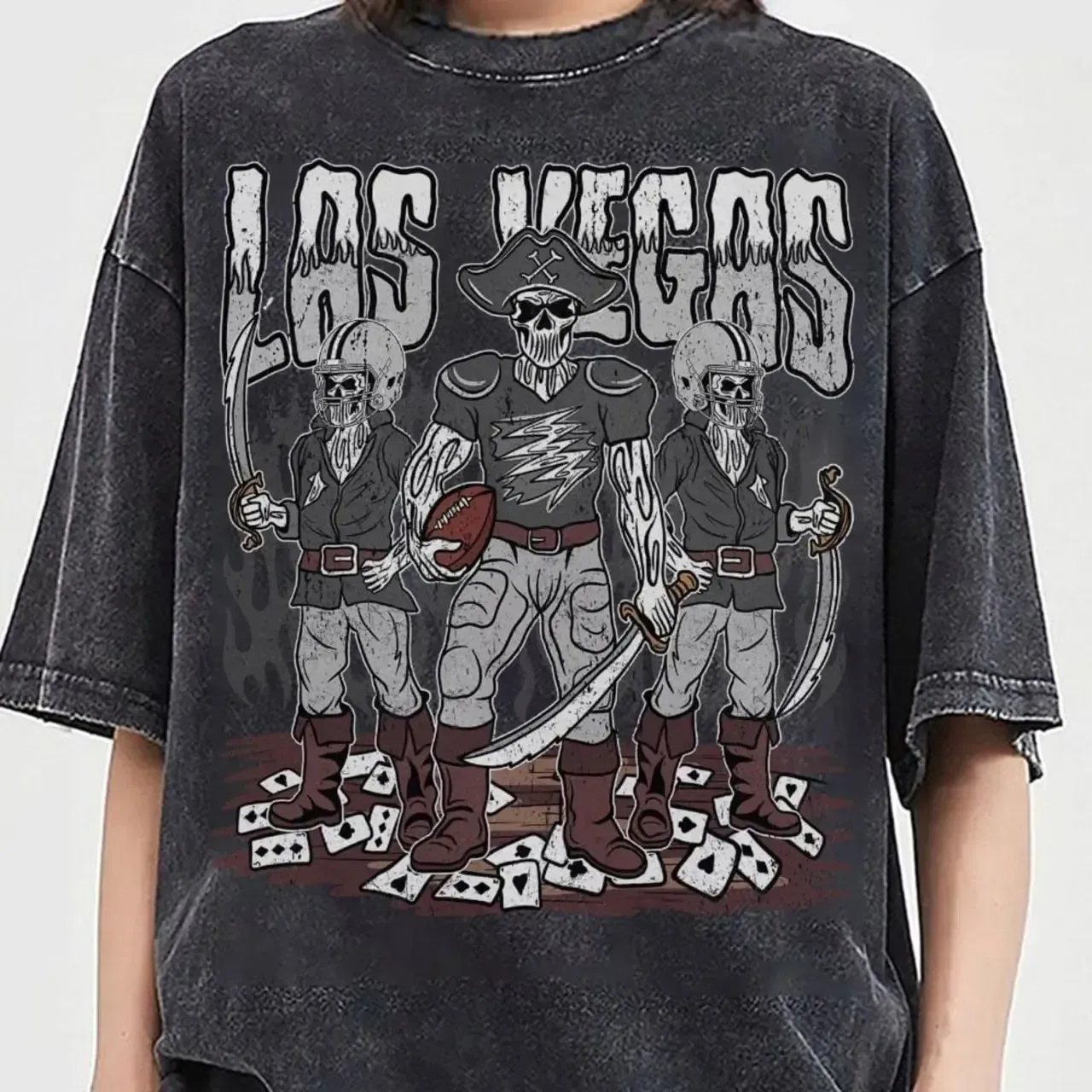 Football Skull Vintage T-Shirt