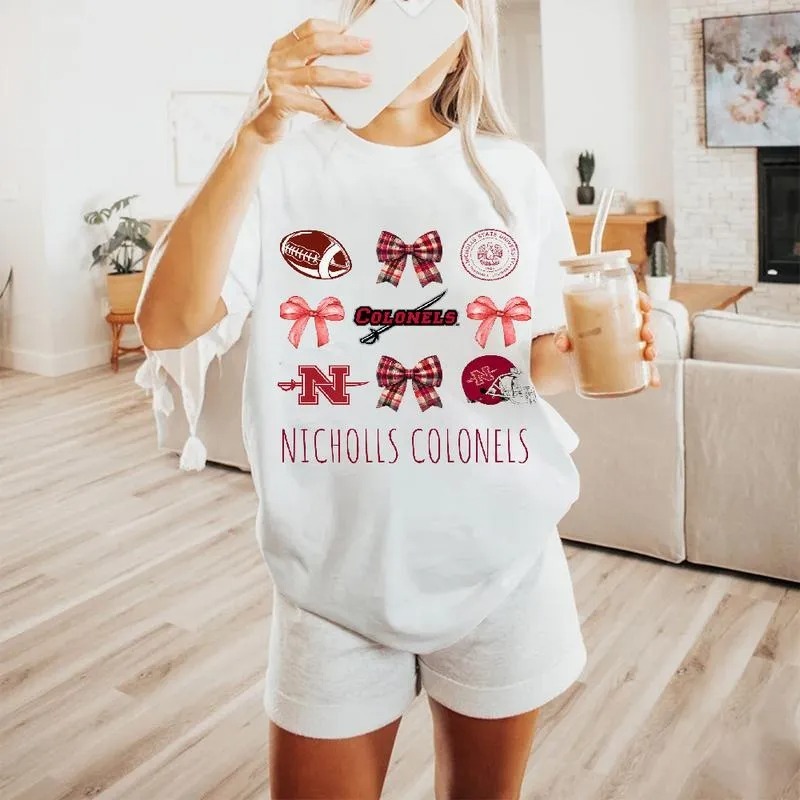 “College Team Spirit” Sporty Bow Graphic Tee