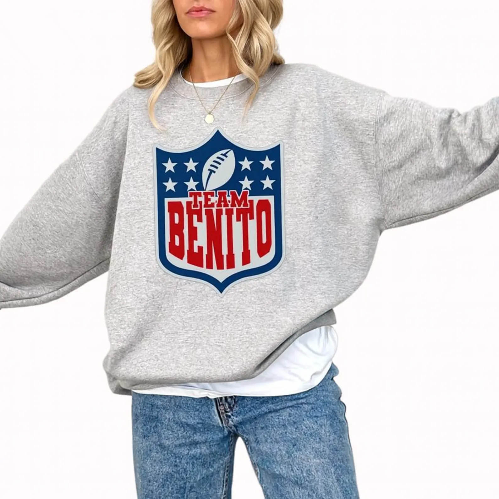 Team Benito Football Shield Graphic Sweatshirt