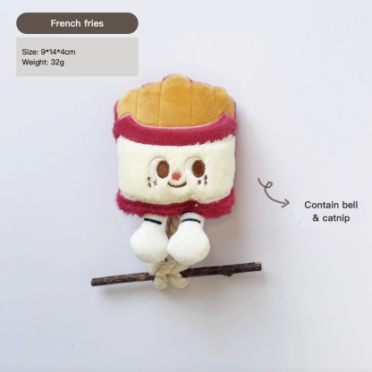 Plush Cat Teeth Cleaning & Grinding Silvervine Chewing Toy Contain Bell  & Catnip