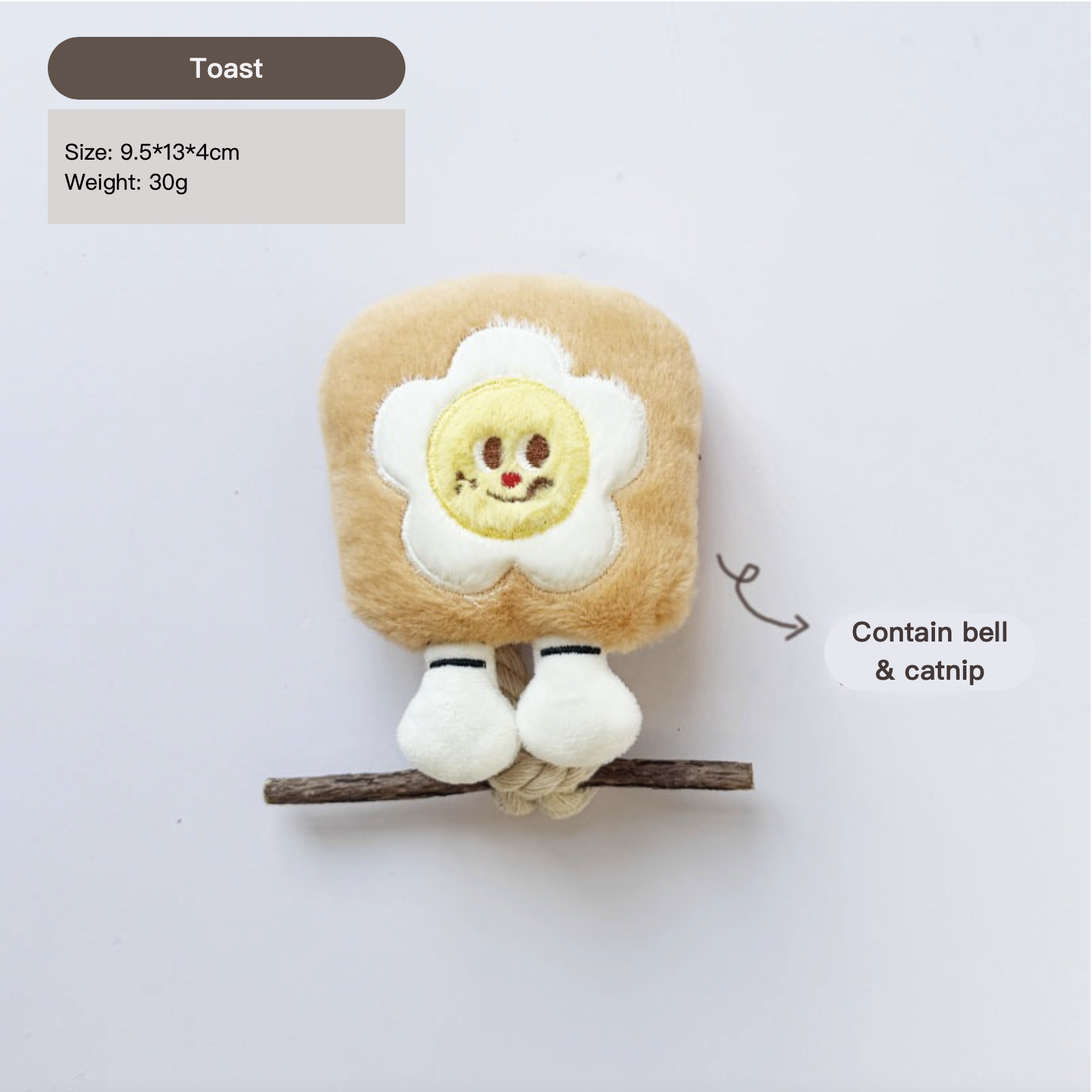 Plush Cat Teeth Cleaning & Grinding Silvervine Chewing Toy Contain Bell  & Catnip