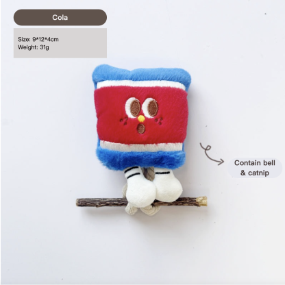 Plush Cat Teeth Cleaning & Grinding Silvervine Chewing Toy Contain Bell  & Catnip