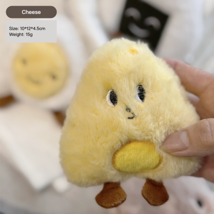 Breakfast Series Plush Cat Interactive Toy Contain Bell & Catnip Poached Egg Cheese Toast Rice Ball