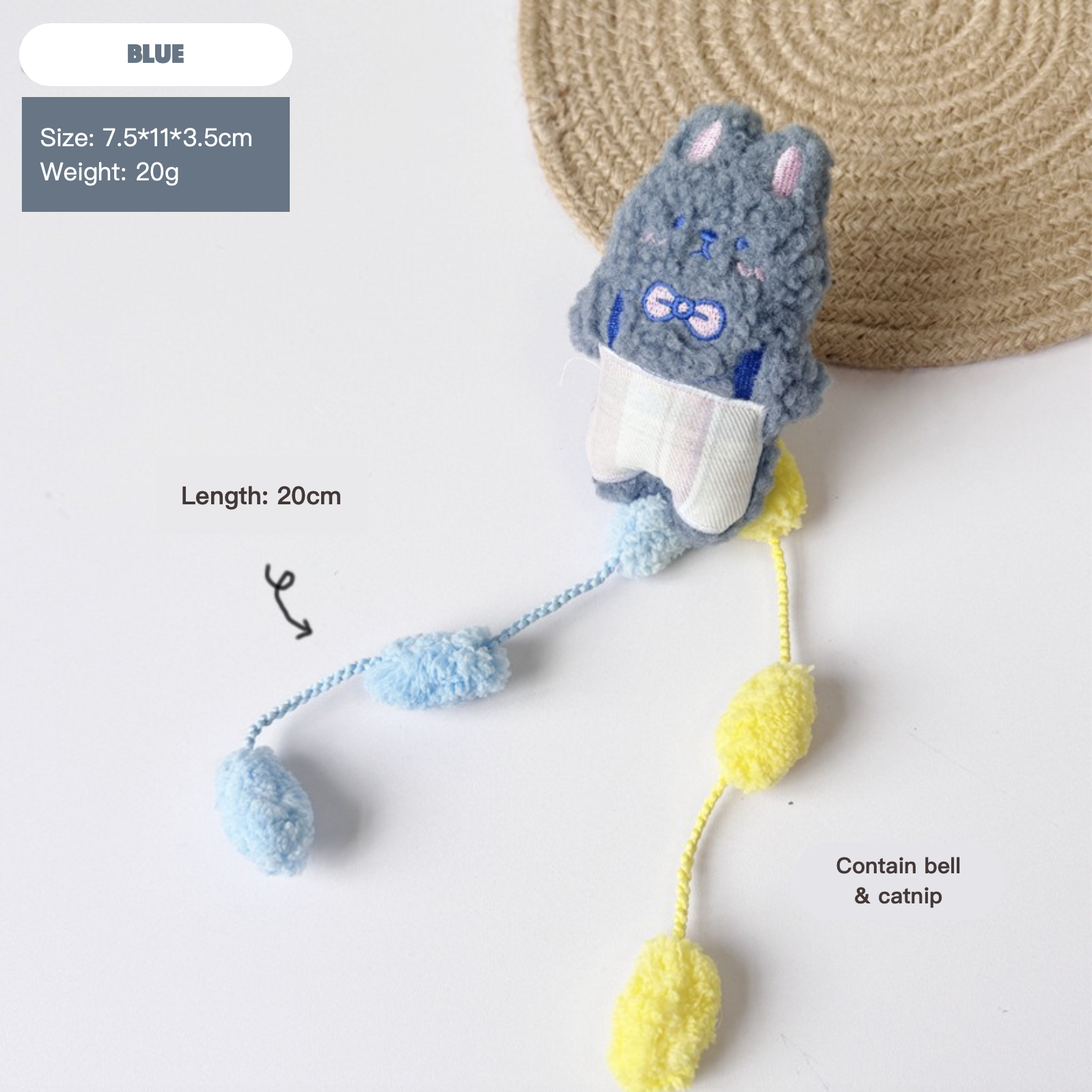 Cute Cartoon Plush Cat Interactive Toy Teddy Rabbit Contain Bell