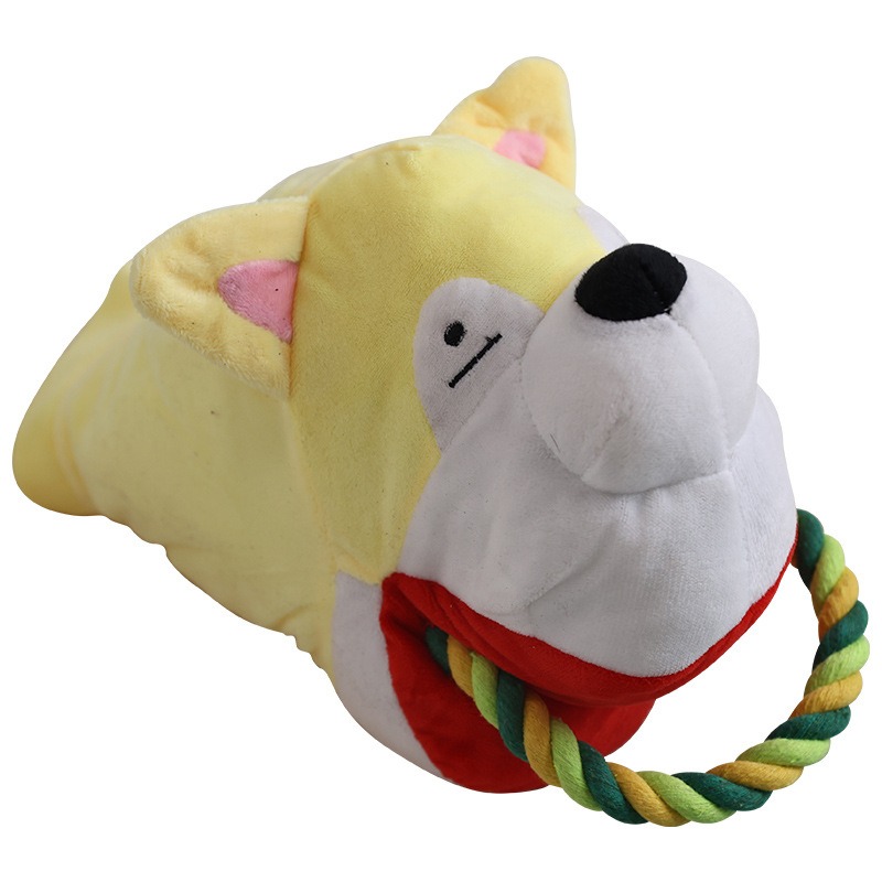 Dog Interactive Bite Resistant Toy Glove Squeaky Teeth Cleaning Teeth Grinding With Rope 4 Colors