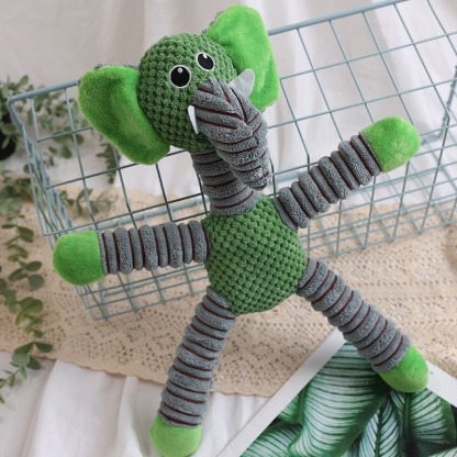 Cute Plush Dog Squeaky Toy Bite Resistant Chewing Toy Pig Bear Elephant