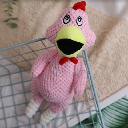 Bite Resistant Squeaky Dog Toy Teeth Cleaning Teeth Grinding Pink/Yellow/Green Screaming Chicken