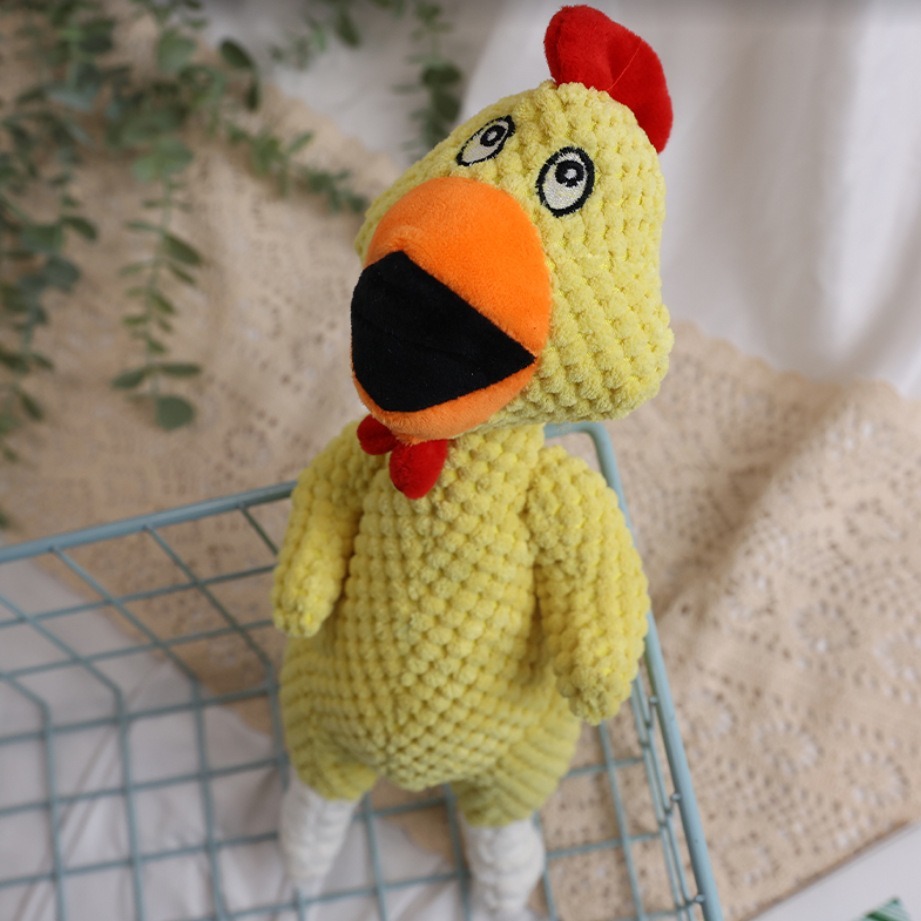 Bite Resistant Squeaky Dog Toy Teeth Cleaning Teeth Grinding Pink/Yellow/Green Screaming Chicken