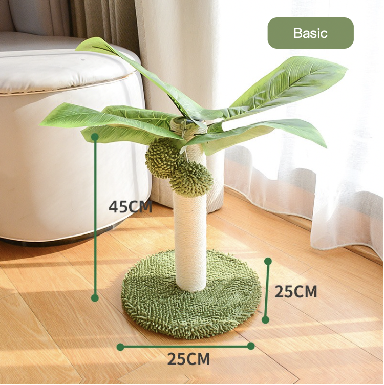 Cute Simulated Coconut Tree Cactus Scratching Post With Platform & Nes