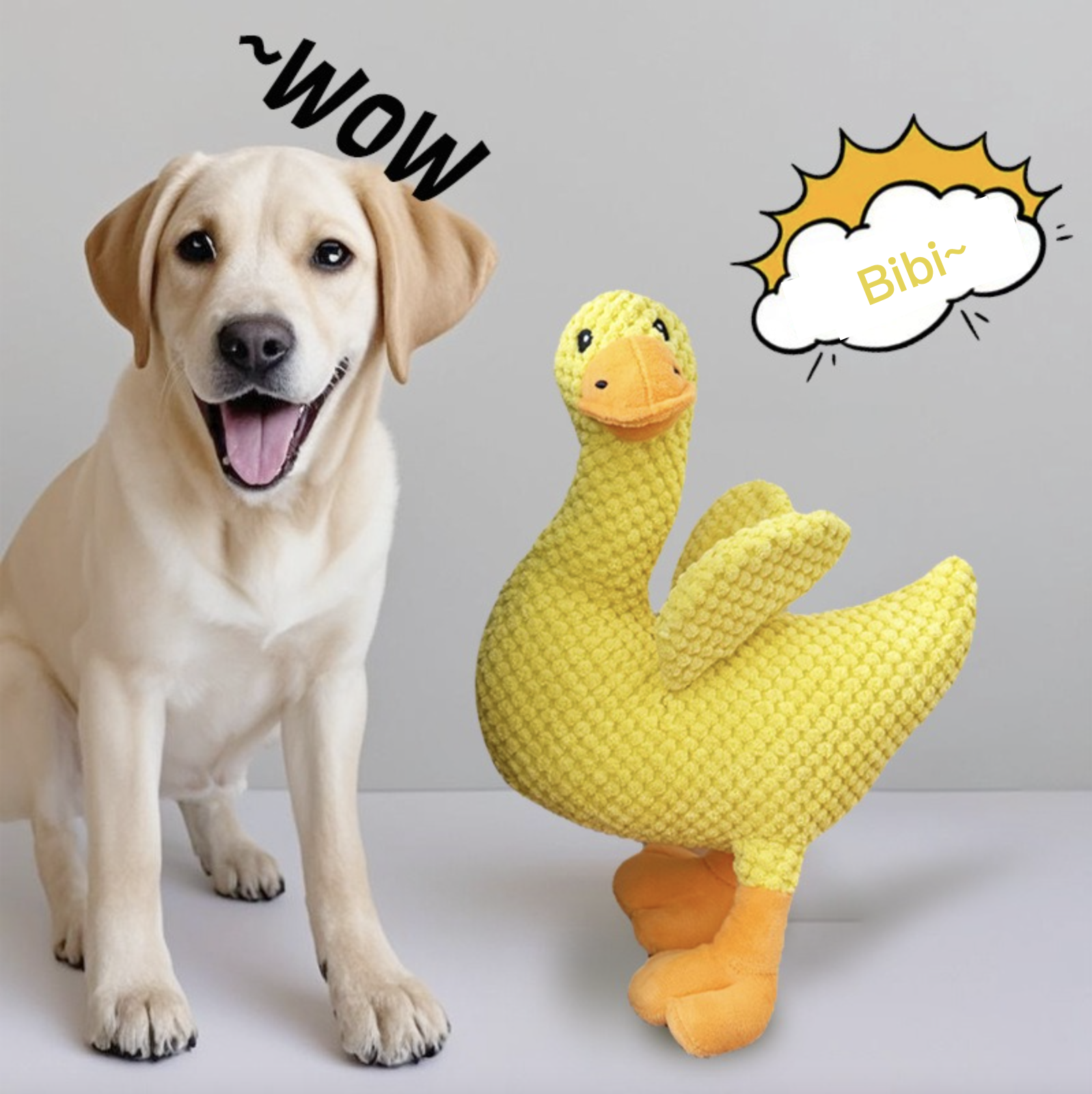 Squeaky Chewing Dog Toy Crooked Nosed Duck 3 Colors Blue Yellow Green